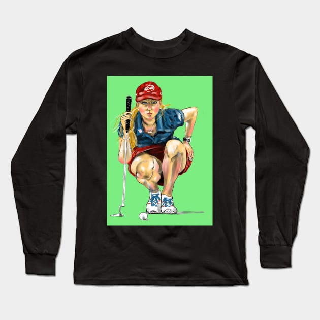 Golf Time Long Sleeve T-Shirt by The Drawing Artist